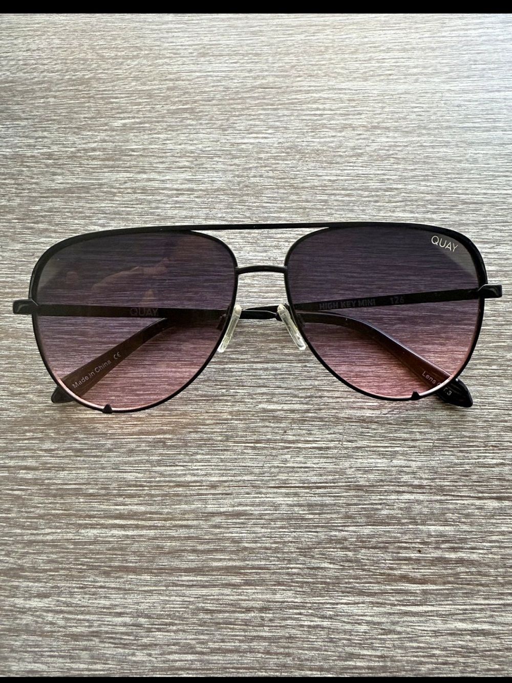 Quay Australia Aviator Sunglasses in Black Frames with Purple Gradient Lenses